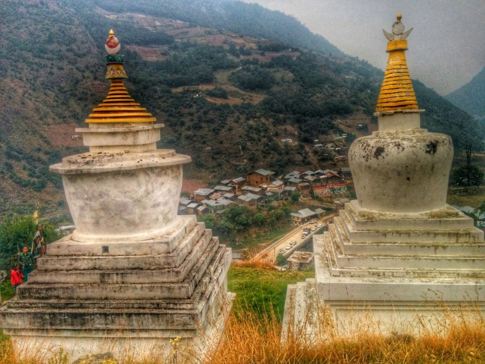 View of Dirang from Kastong Monastery