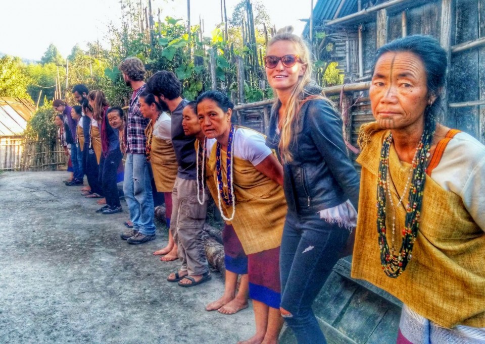 With the Apatani Tribe in their traditional dress