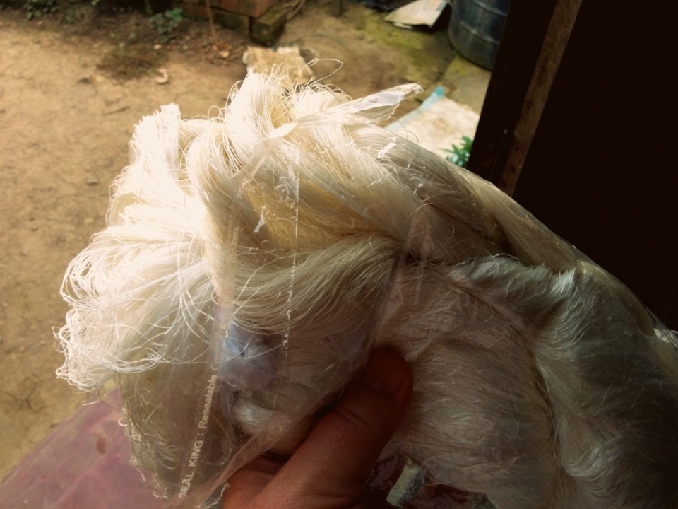 A skein of raw silk
